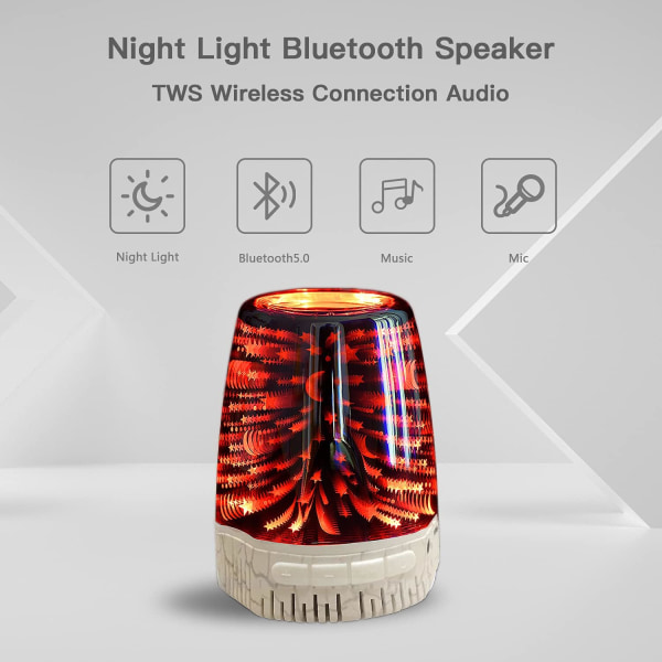 Yövalo Bluetooth-kaiutin, Weetoo 7 väriä LED-yövalo Po