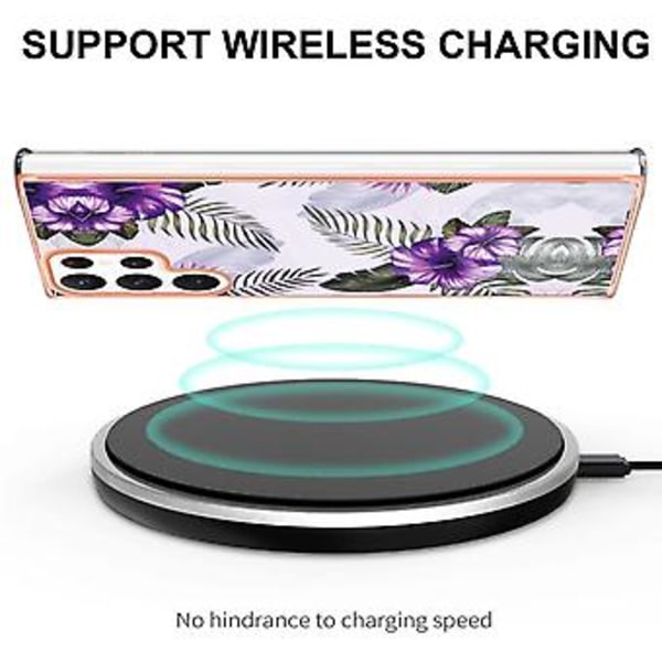 Elektroplettering TPU-etui til Samsung Galaxy S22 Ultra 5G (Lilla)