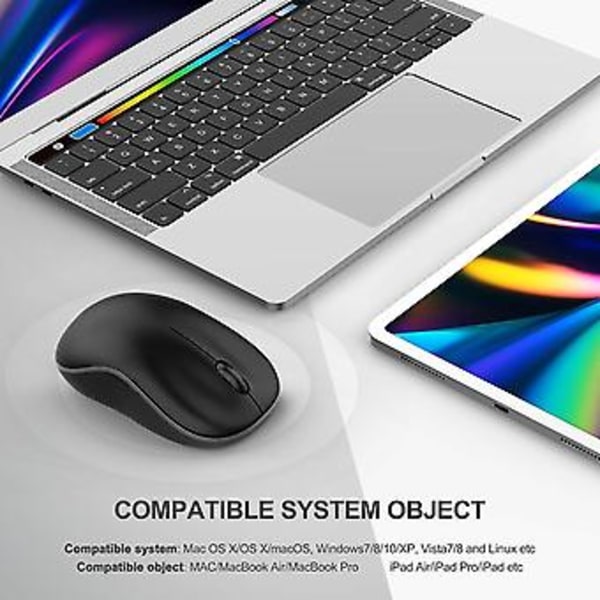 Bluetooth-mus, 2.4g Bluetooth Trådløs Mus Dobbel Modus (bluetooth 5.0+usb), Datamus Med Usb-mottaker