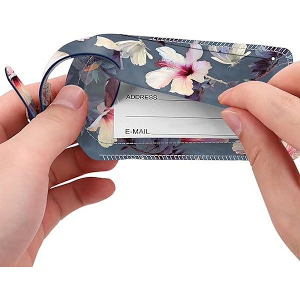 Set med 2 Hibiscus Flower bagasjelapper, koffert-ID-lapper, reise B