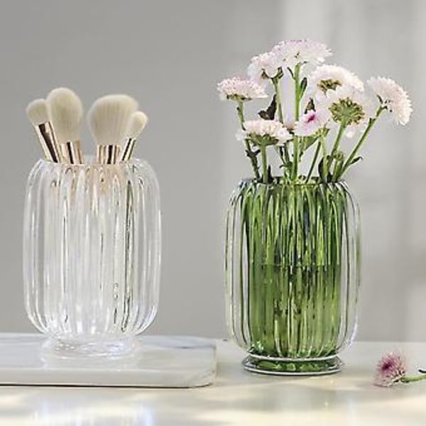 SDIGV Klar Tumbler Kop Makeup Pensel Tandbørsteholder til Badeværelse, Frisørsalon, Bordplade, Skrivebord og Natbord (Klar)
