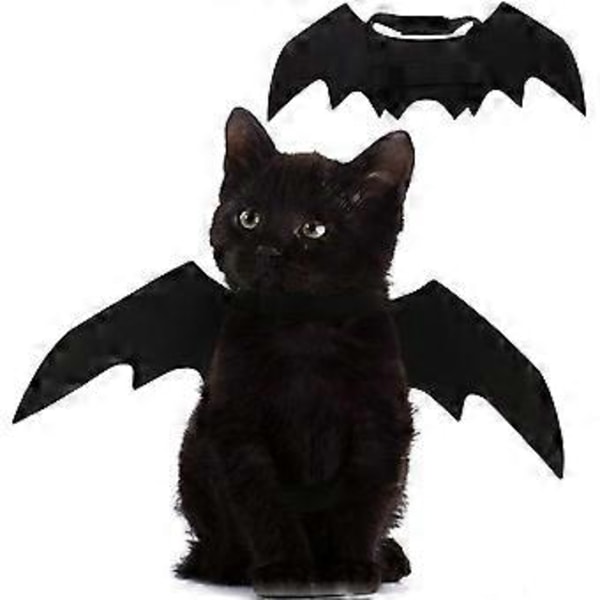 Husdjurskatt Fladdermusvingar för Halloweenfestdekoration, Valphalsband Leder Cosplay Fladdermuskostym, Söta Valp Katt Utklädnadstillbehör
