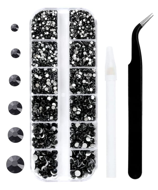 1 låda med strass nagelkonst runda strass set strass nagel
