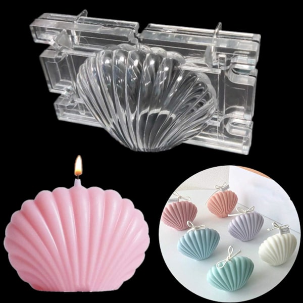 Plastik Havskalskammussel Form Aromaterapi Form til Lysfremstilling