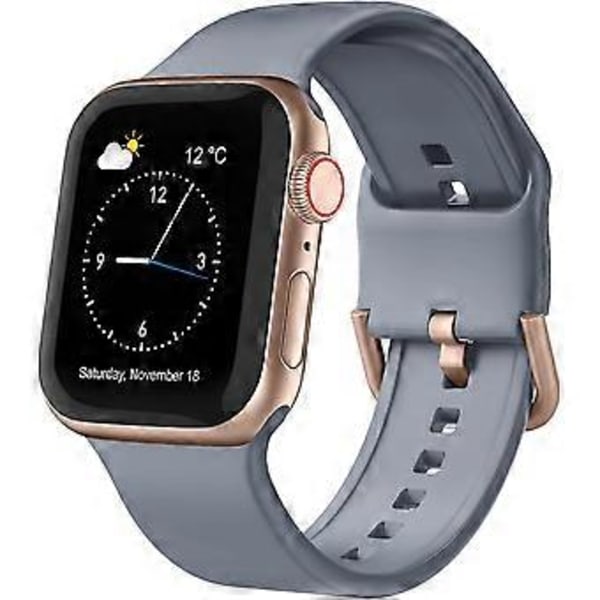 Yhteensopiva Apple Watch -rannekkeiden kanssa 41 mm 40 mm 38 mm, Pehmeä silikoninen urheiluranneke, korvaava hihna klassisen lukon kanssa iWatch Series SE 7 6 5 4 3 2