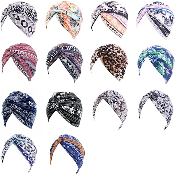 Dam Elastisk Bohemian Chemo Turban，Nattmössa，Dam Chemo Mössa