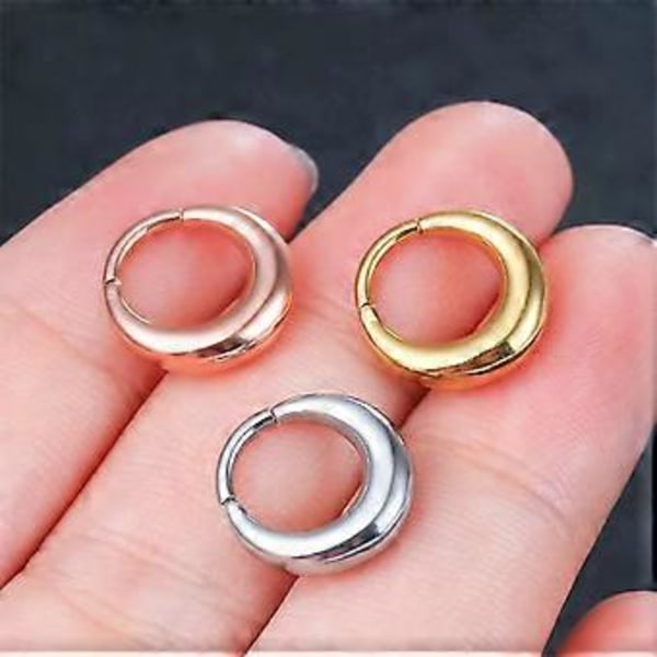 Näsring i rostfritt stål, iögonfallande näsringstillbehör i rostfritt stål, nätta elliptiska näsringar (1,2 8 mm roséguld)