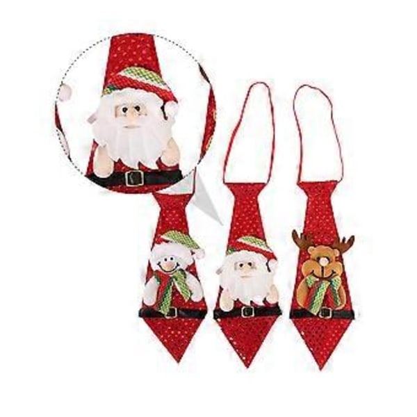 3 stk Holdbare Kreative Slips Juler Polyester Trykte Slips Juletilbehør