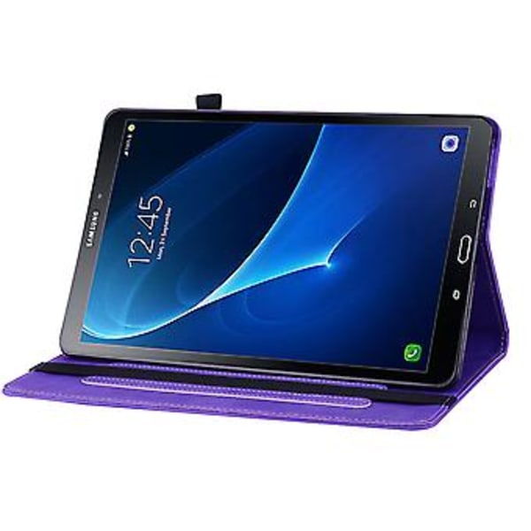 Lynlås Læder Tablet Etui Til Samsung Galaxy Tab A 10.1 2016/T580/T585 (Lilla)