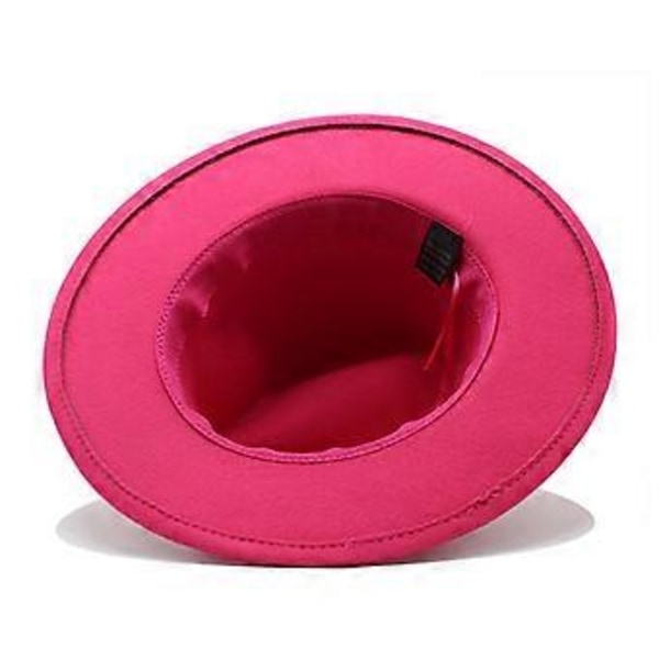 Fedora Hatt høst og vinter Ull lue kirke hatt flat brem allsidig jazzhatt 56-61cm Justerbar(L lilla)