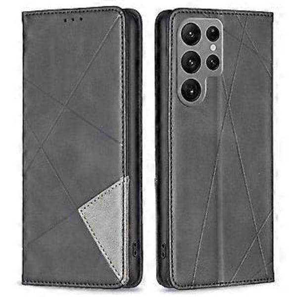 Til Samsung Galaxy S24 Ultra Etui Magnetisk Lukning PU Læder Telefon Cover med Kortlommer (Stil A)