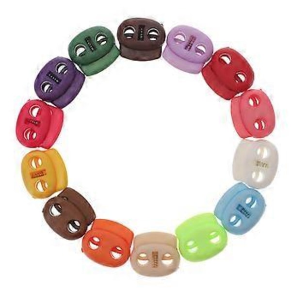 25 stk Oval DIY Fjærspenne Snordesign Toggle Stopper Knapper (Tilfeldig Farge)