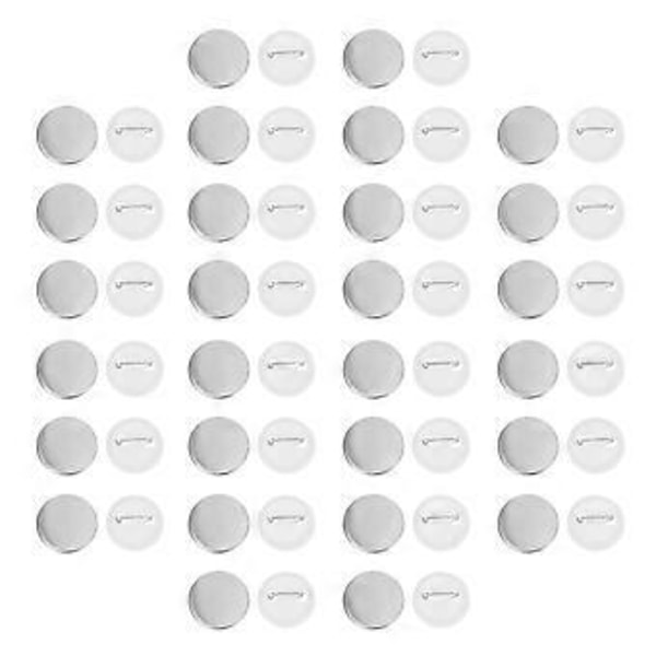 100 Set Knappnålsdelar Tomma Märken DIY Märken Hantverk för Gåva (50mm)
