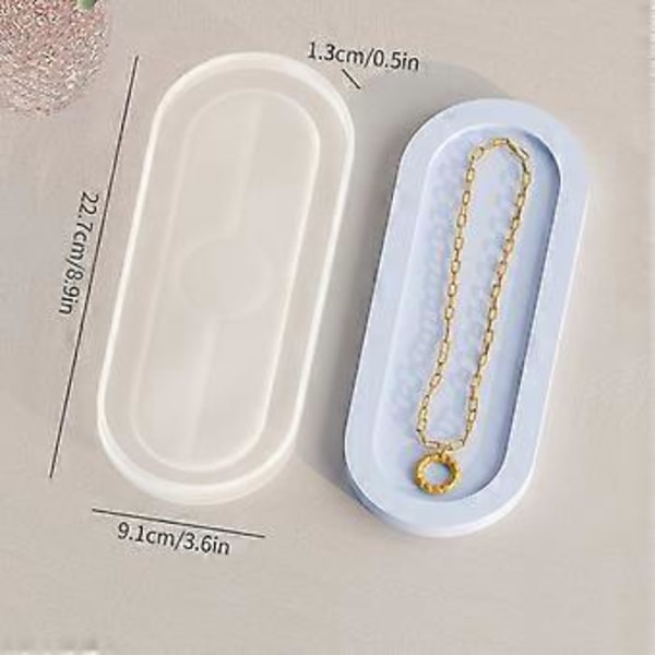 Silikoneform til tallerken, oval bakke, coaster, epoxy resin form, DIY håndværk, smykkeholder, boligdekorationer, støbeforme L(L tynd kant)