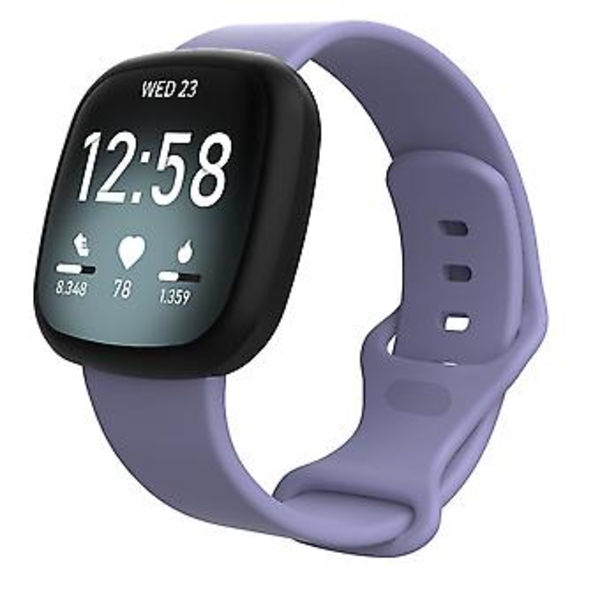 Fitbit Versa 3 / Sense -silikoniranneke, koko: L (Violetti)