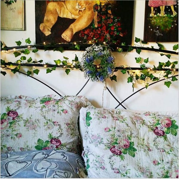 Kunstig Ivy, [2 STK] 2M Bladstrenglys, Kunstige Planter