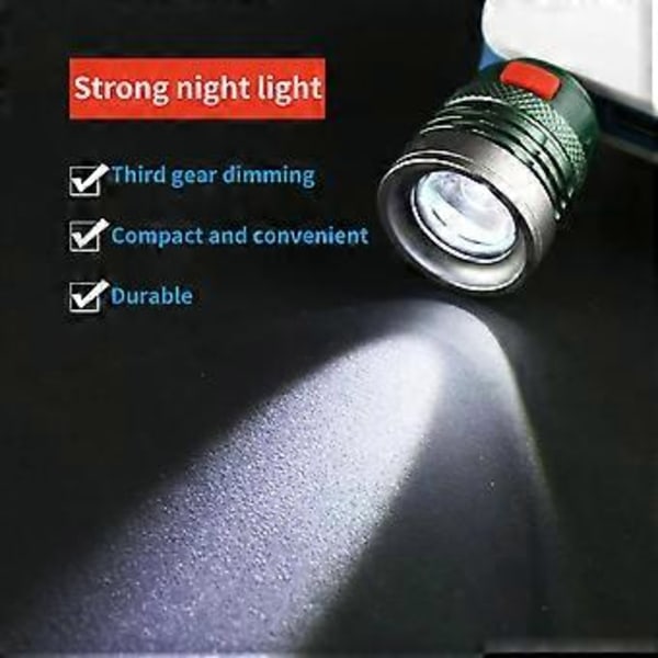 LED-belysning Portabel 3 Lägen Strömförsörjning Via USB-gränssnitt Powerbank Ultraljus Stark Lampa Lanterna Ficklampa Mini USB-blixtljus (A1 Vitt Ljus)