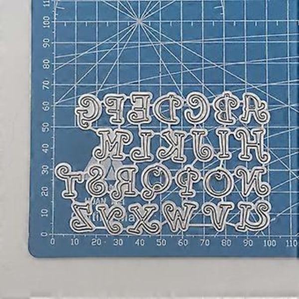 DIY Lace Skæreforme Prægningsskabelon til Scrapbooking Prægning Papir Kortfremstilling 26 stk. Engelske bogstaver