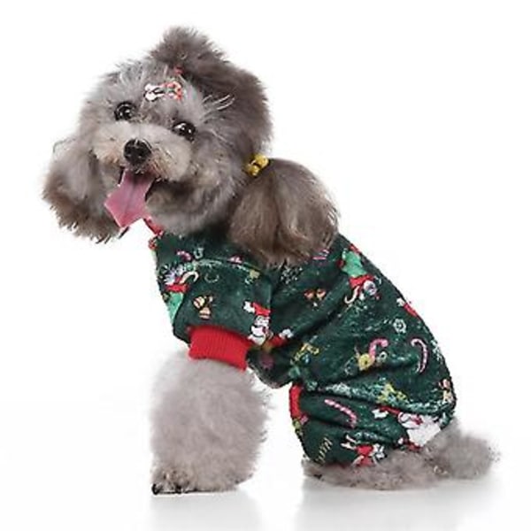 Jule-Vinter Hundepjækser Jumpsuit Til Små Hunde Shih Tzu Yorkshire Trøjer Blød Fleece Hvalp Kattedyr Tøj Kæledyr Tøj 4 (XL)