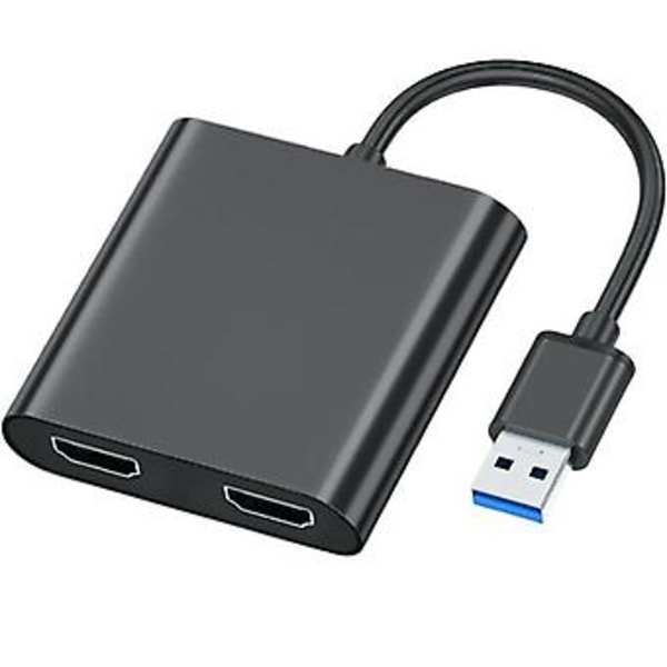 USB 3.0 til Dobbel HDMI Adapter for Stasjonær PC, Datamaskin Windows 10/8/8.1/7/XP/Mac OS( )
