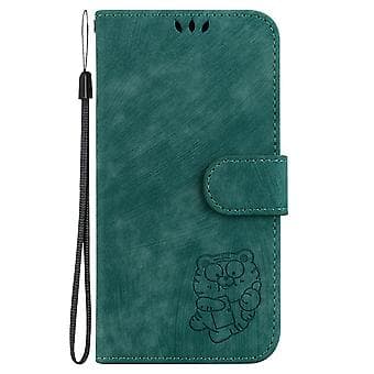Prässattu nahkakotelo iPhone 13 Pro Maxille (Vihreä)