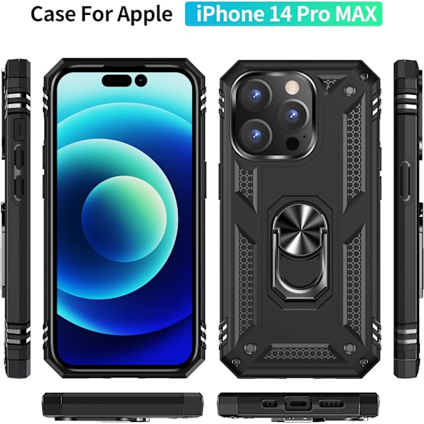 iPhone 14 Pro Max-deksel, ekstrem beskyttelse militær rustning dobbel