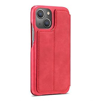 LC Ancient Series Lærtelefonveske For iPhone 15 Plus (Rød)