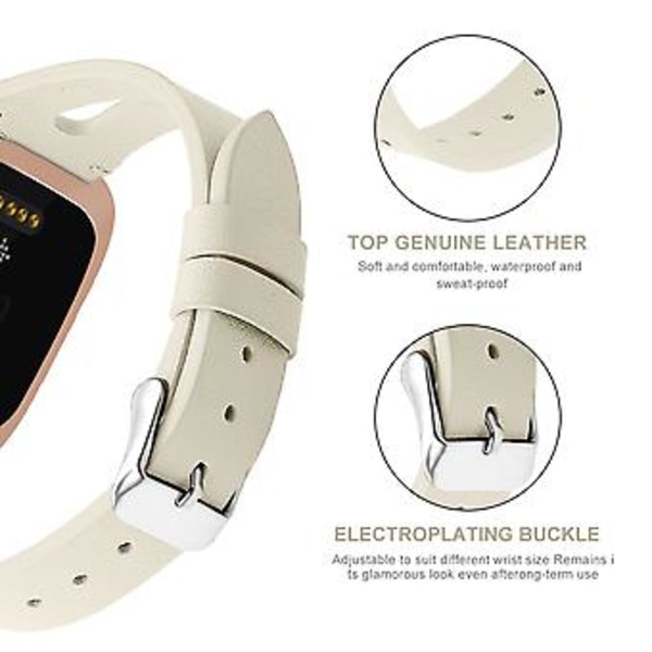 Armband till Fitbit Versa 2 (Krämvit)