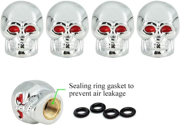 4 st/set Motorcykel Dödskalle Däckventilhattar Bilstyling Bilstyling