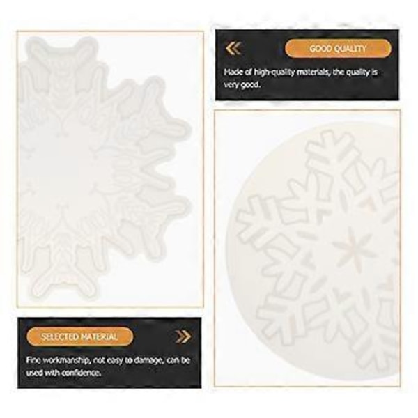 2 st Silikonform Koppmatta Bricka DIY Epoxiform Snöflinga Underlägg Formar