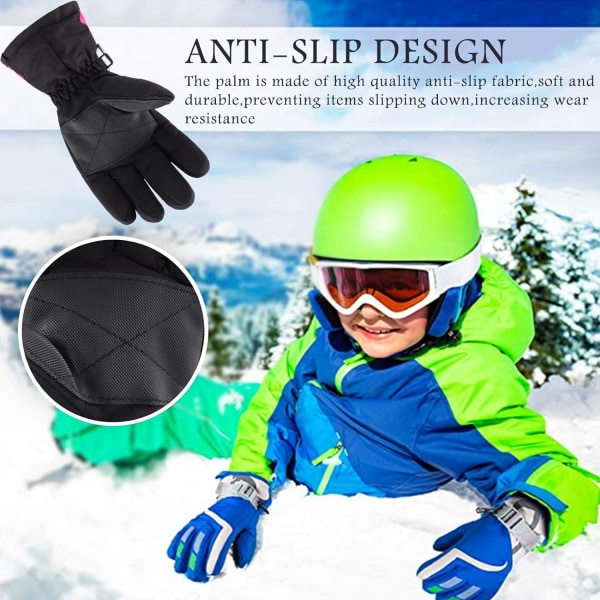 Barnens Vantar Flicka Pojke Vattentäta Skid Snowboardhandskar för Ch