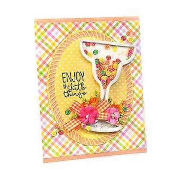 Vinflaska Skärformar Schablon Scrapbooking DIY Album Stämpel Papper Kort