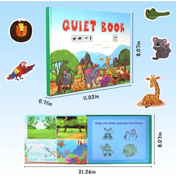 （Animal）Montessori Quiet Book,Quiet Book,Quiet Book for Toddlers 2-6,Montessori Preschool Educationa