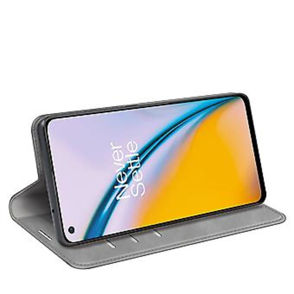 Til OnePlus Nord 2 5G Magnetisk Sugning Læderetui (Grå)
