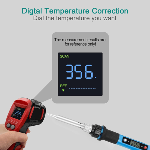 Synlig elektrisk loddebolt 100W loddekit justerbar temperatur 180℃~500℃ med PÅ/AV-bryter