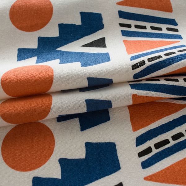 Boheme Geometrisk Trykt Bomulds-Linned Gardinpanel med Farver