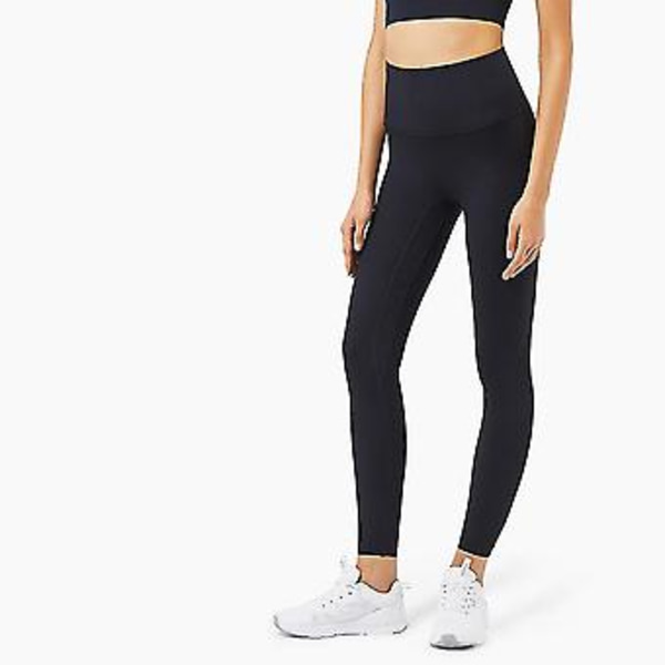 Korkeavyötäröiset Naked Feeling -legginsit, push-up, urheilu, naiset, fitness, juoksu, joogapöksyt, energisoiva saumaton leggins, kuntosali, tyttöjen leggins (M Musta)