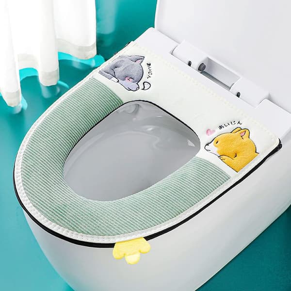 2 kpl (vihreä + harmaa) Yleiskäyttöinen paksu wc-istuimen pehmuste