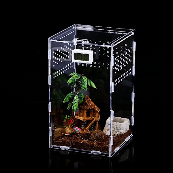 Terrarium til reptiler, insekter, firben, slanger og edderkopper