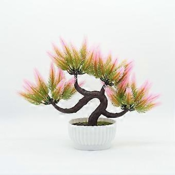 Kunstig potteplante simulering potteplante hjemmekontorindretning (Pink)