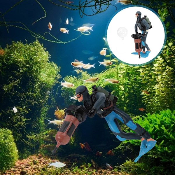 Akvarie Dykker Dekorationer med Flydende Enhed Dykker Action Figur