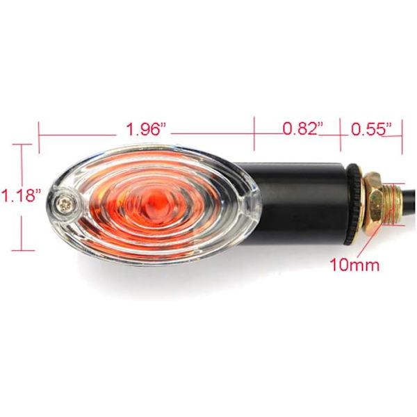 4 stk motorsykkelindikatorer Mini blinklys 12V vanntett