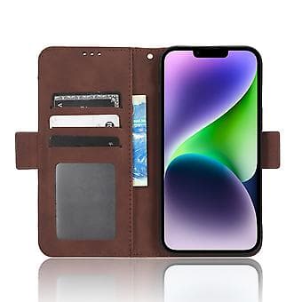 Korttipaikka Nahkapuhelinkotelo iPhone 15 Plus:lle (Ruskea)