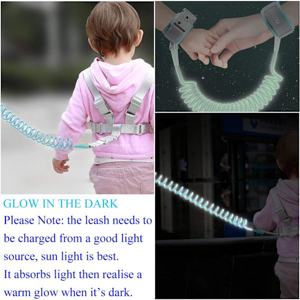 Antiförlust barnsäkerhetsarmband, Xiuyer 2 i 1 Baby Wrist Leash S