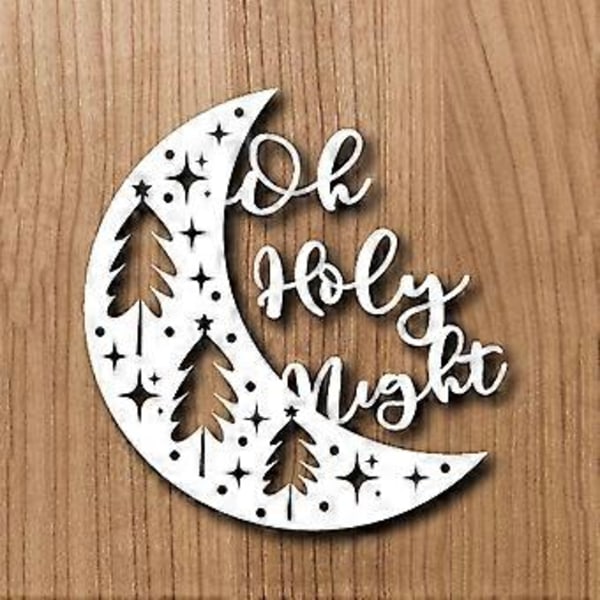 Juletræ med Måne Metal Skæreforme Stencil DIY Scrapbooking Album Papirkort Skabelon Form Prægning Håndværk