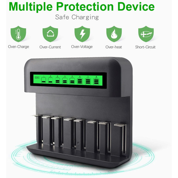 LCD USB -akkulaturi AAA AAA C D Ni-MH Ni-CD ladattaville akuille