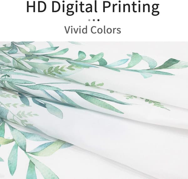 Duschdraperi med gröna blad, vårgrön salvia eucalyptus blad succ
