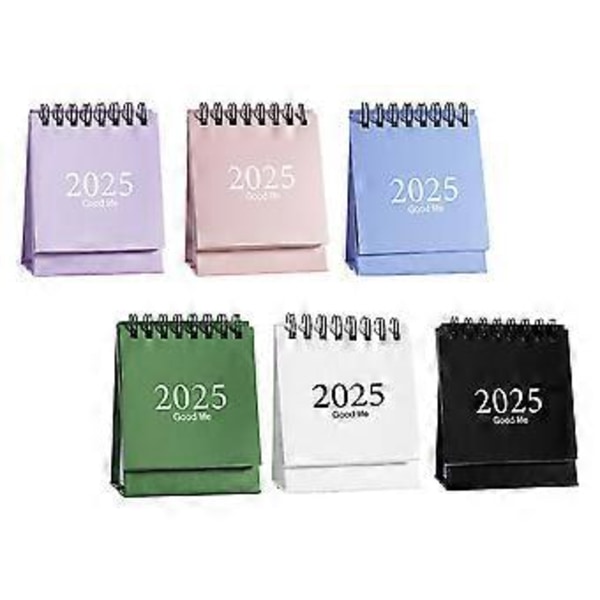 6 stk. Mini Bordkalender 2025 Stående Flip Skrivebordskalender Dobbel Wire Binding Mini Daglig Planlegger For Hjemmekontor Skole