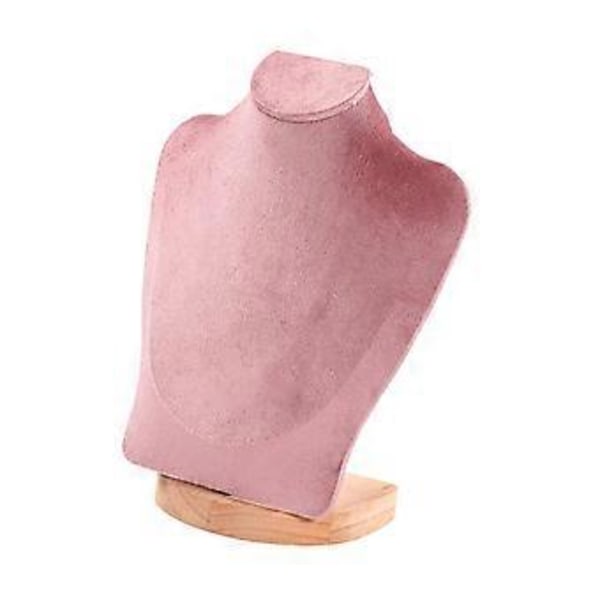 Halskjede Display Kjede Byste Stativ Holder Mannequin Anheng Kjede Organizer Presentasjon Smykke Display Stativ for Stue (23 cm Rosa Fløyel)