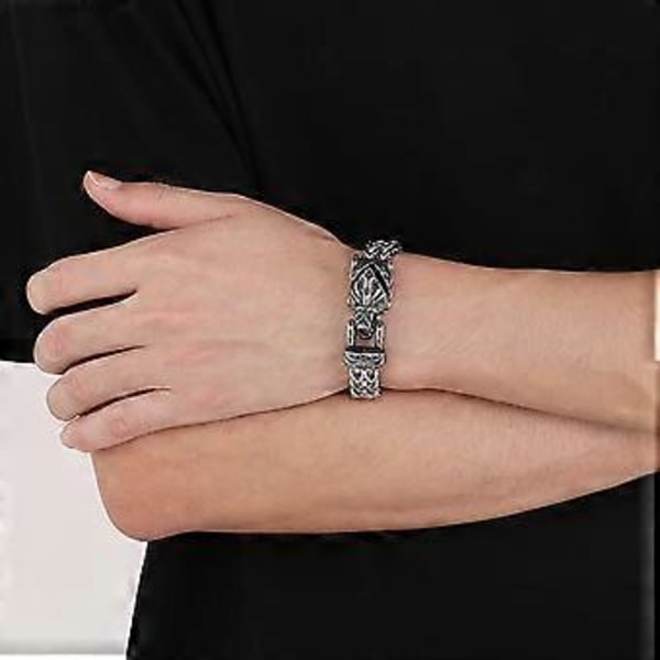 Titanarmband i stål för män Varg/Orm/Örn Armband med Mesh Kedja Tillbehör Unisex Armband Festivaltillbehör (olekranon)